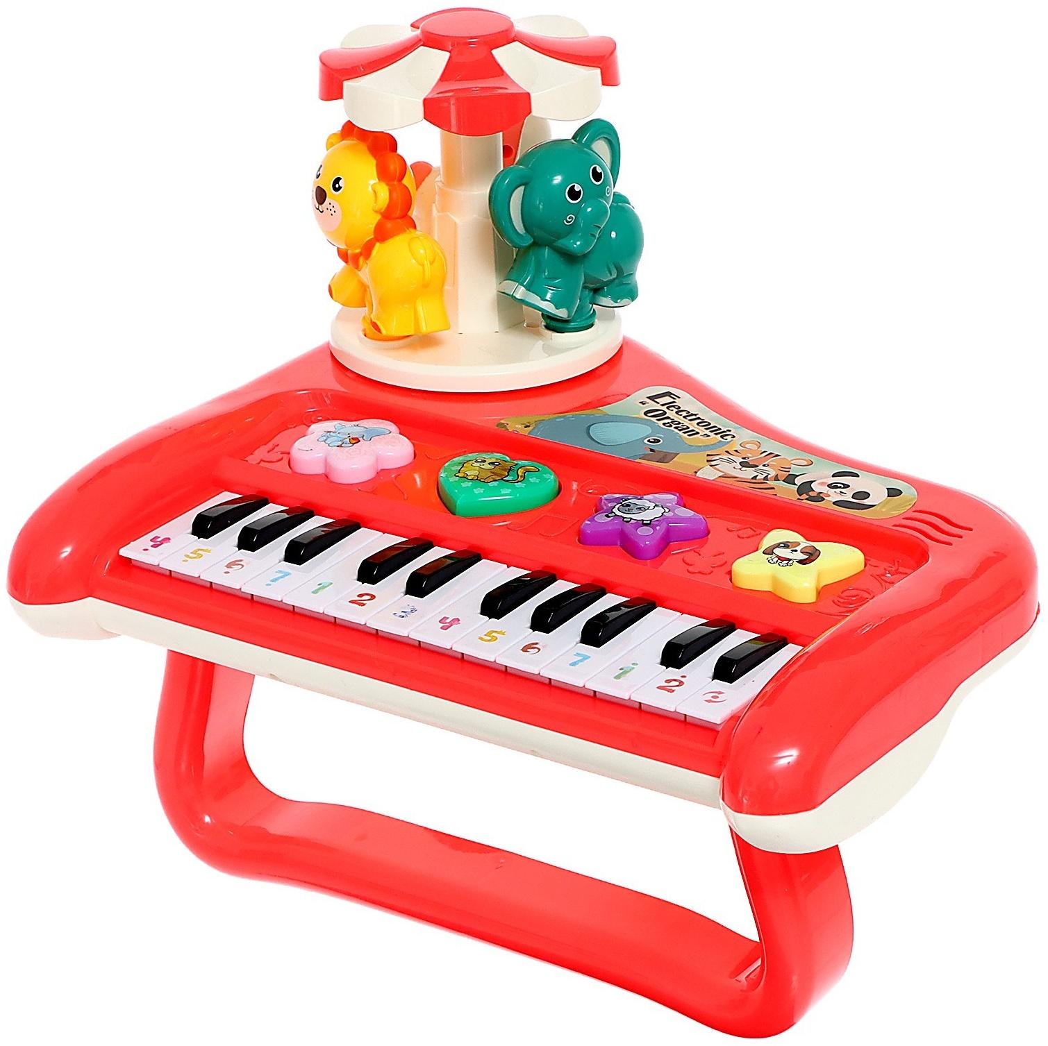 Пианино «Весёлые зверята», свет