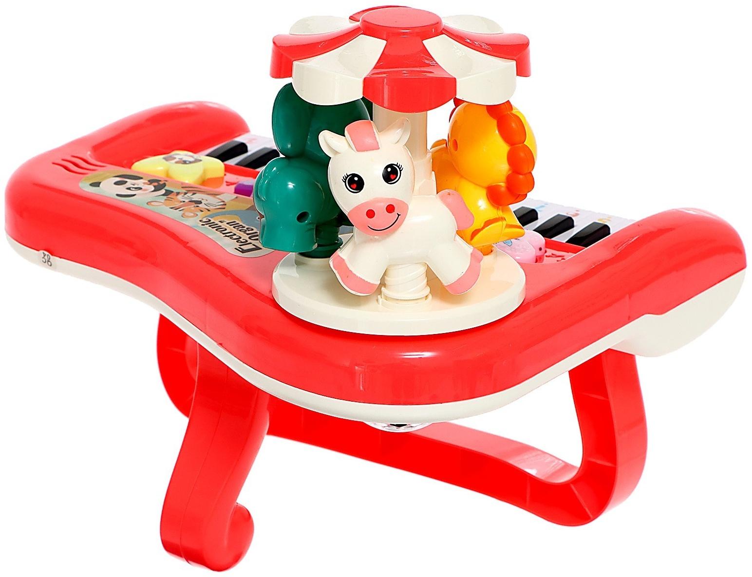 Пианино «Весёлые зверята», свет