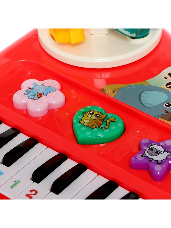 Пианино «Весёлые зверята», свет