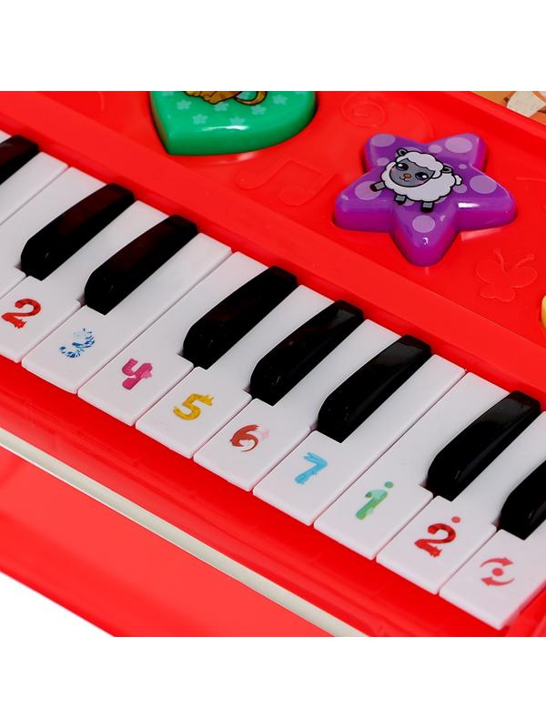 Пианино «Весёлые зверята», свет