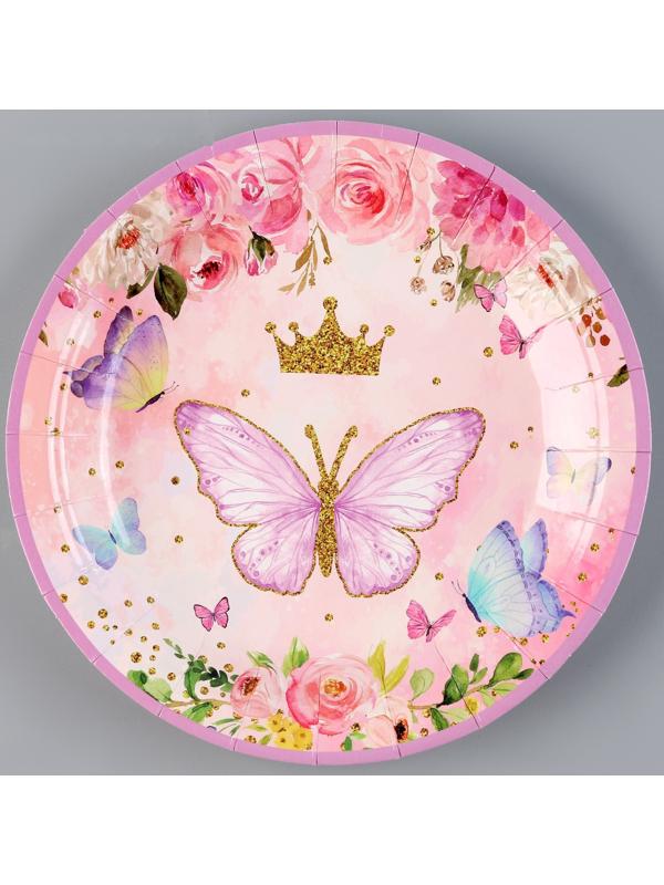 Тарелки бумажные «Бабочки», в наборе 6 шт.