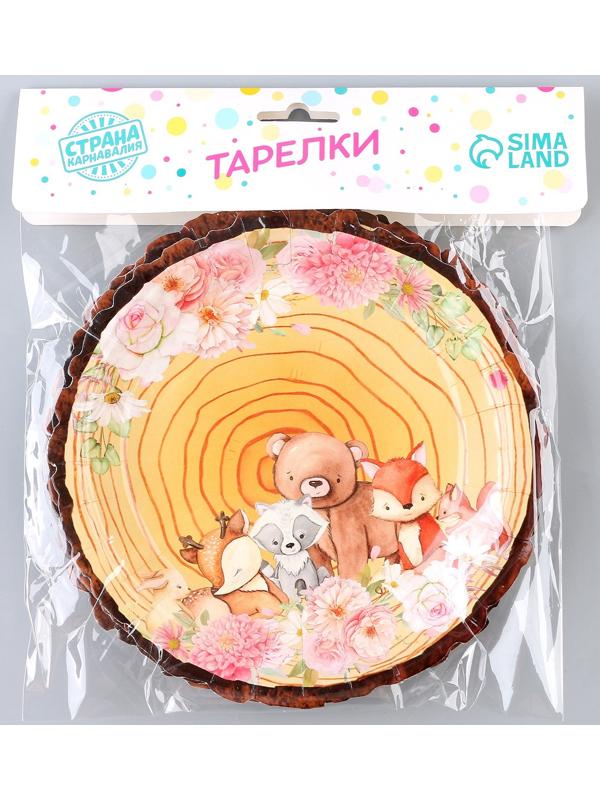 Тарелки бумажные «Зверюшки», в наборе 6 шт.