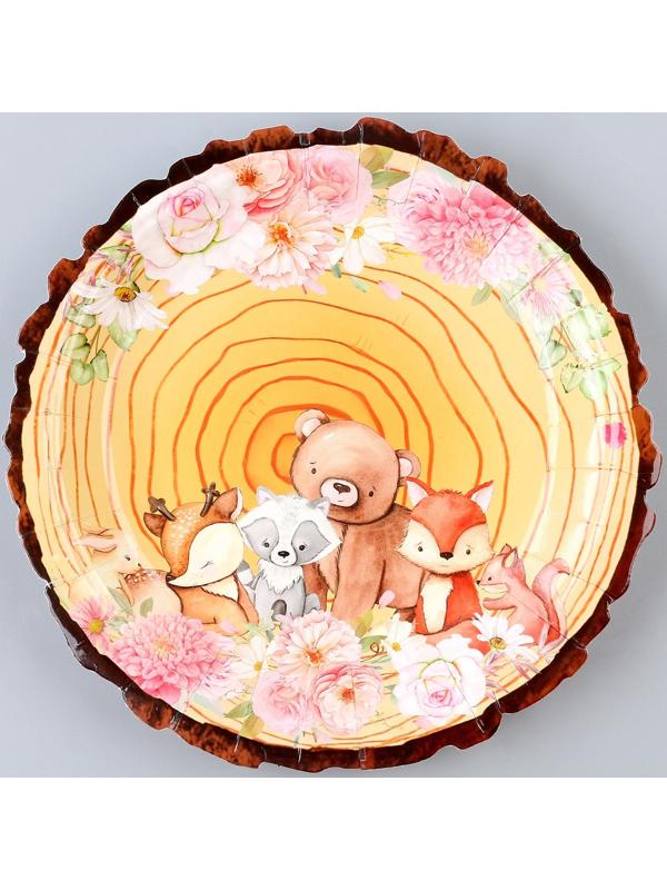 Тарелки бумажные «Зверюшки», в наборе 6 шт.