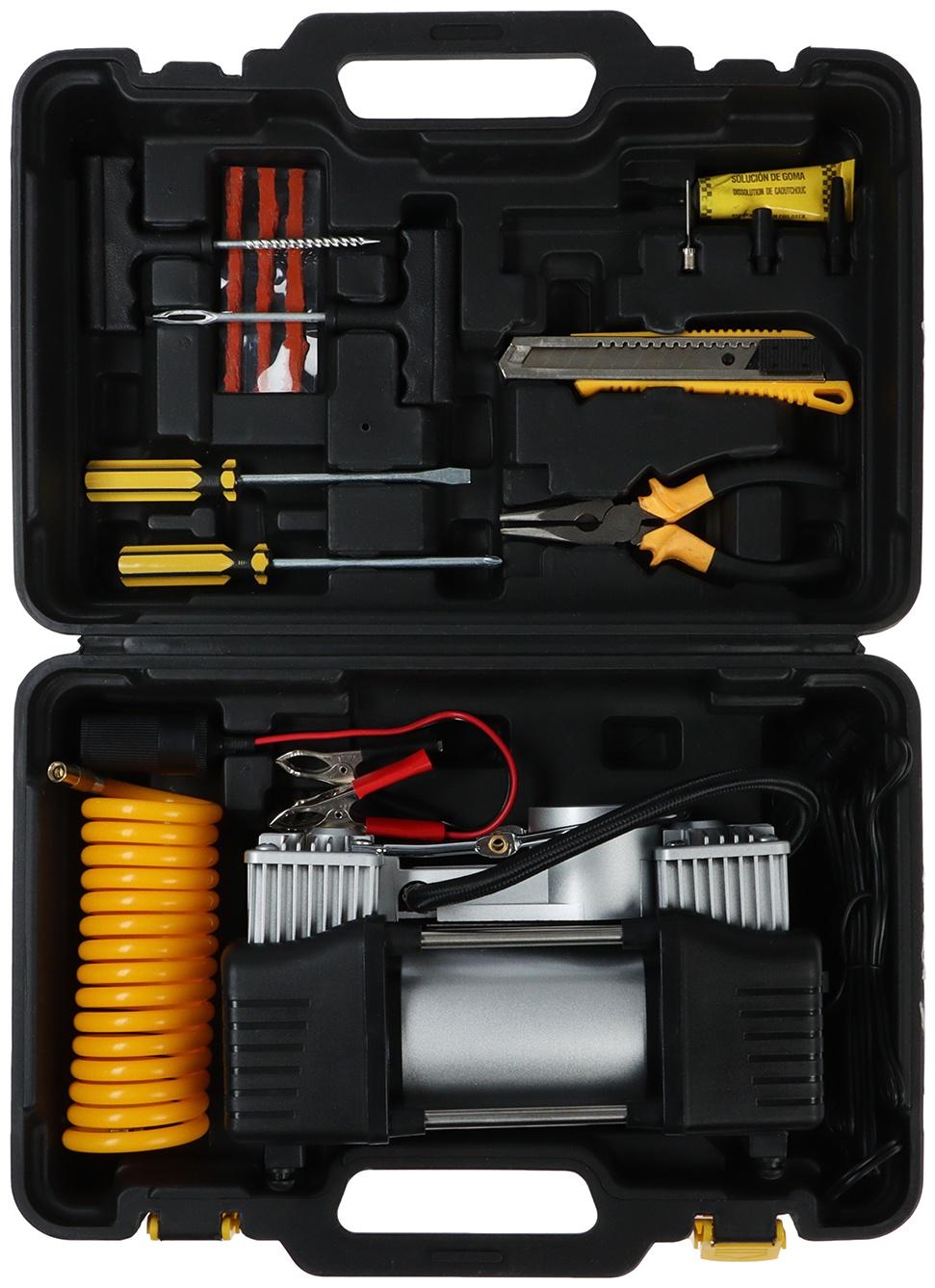 Дорожный набор для ремонта шин, компрессор 50 л/мин, инструменты