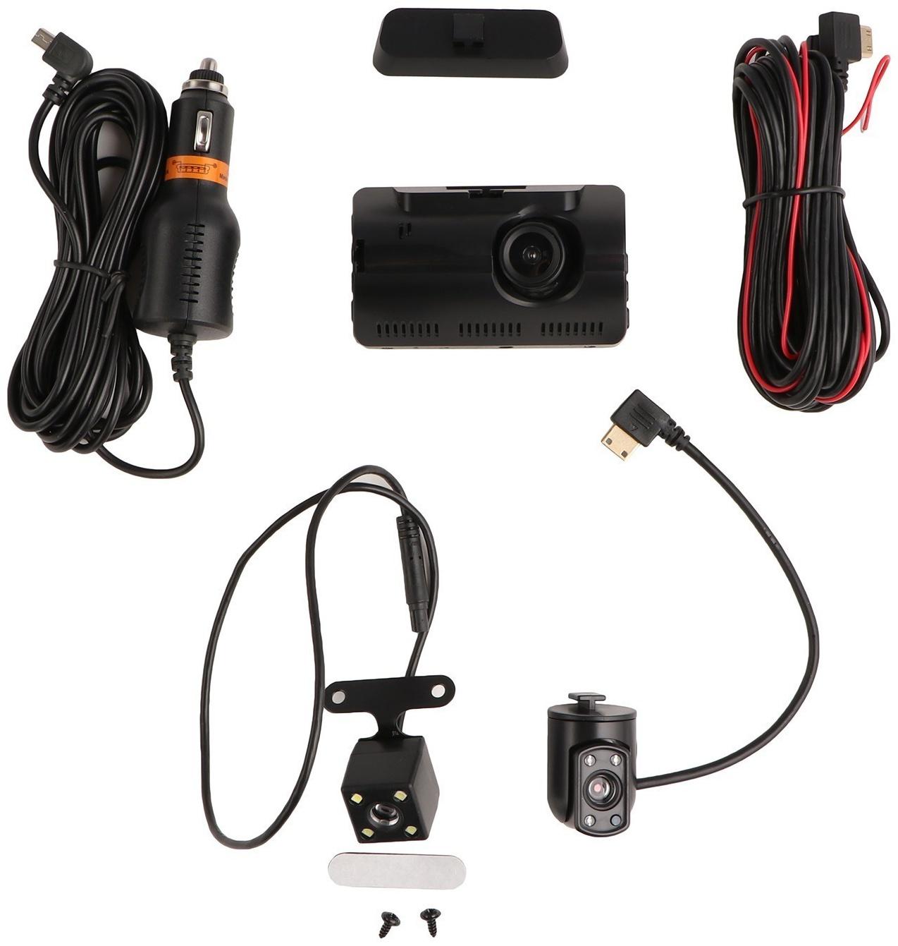 Видеорегистратор, 3 камеры, FHD 1080, IPS 3.0, обзор 120°