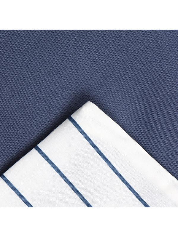 Постельное бельё Этель евро Stripes: blue, 200х215см, 214х240см, 50х70см-2 шт, перкаль,114 г/м2