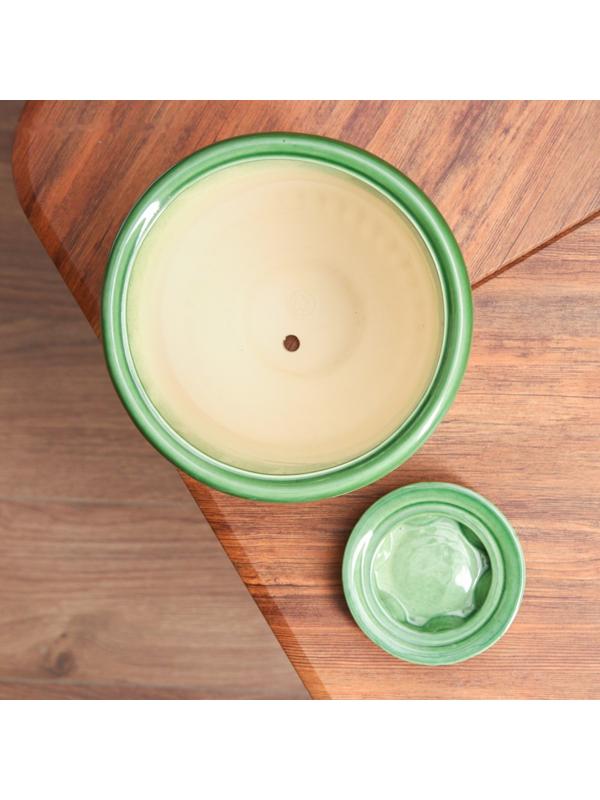 Горшок цветочный Крит №3, Зеленый 3,7 л