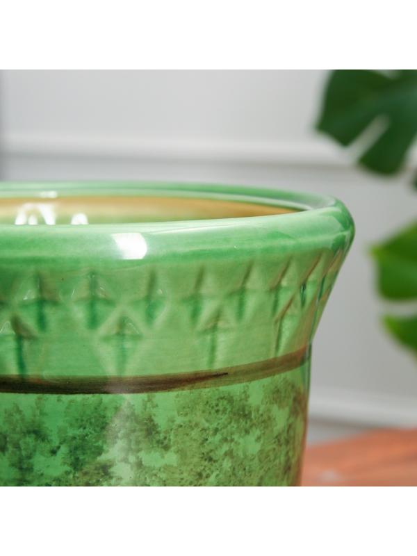 Горшок цветочный Крит №3, Зеленый 3,7 л