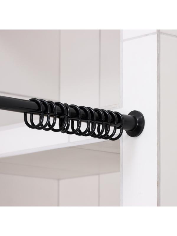 Карниз для ванной комнаты, телескопический 120-220 см, цвет чёрный