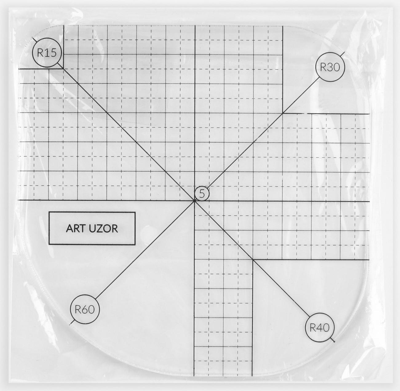 Линейка для скругления углов, 12 × 12 см, цвет прозрачный