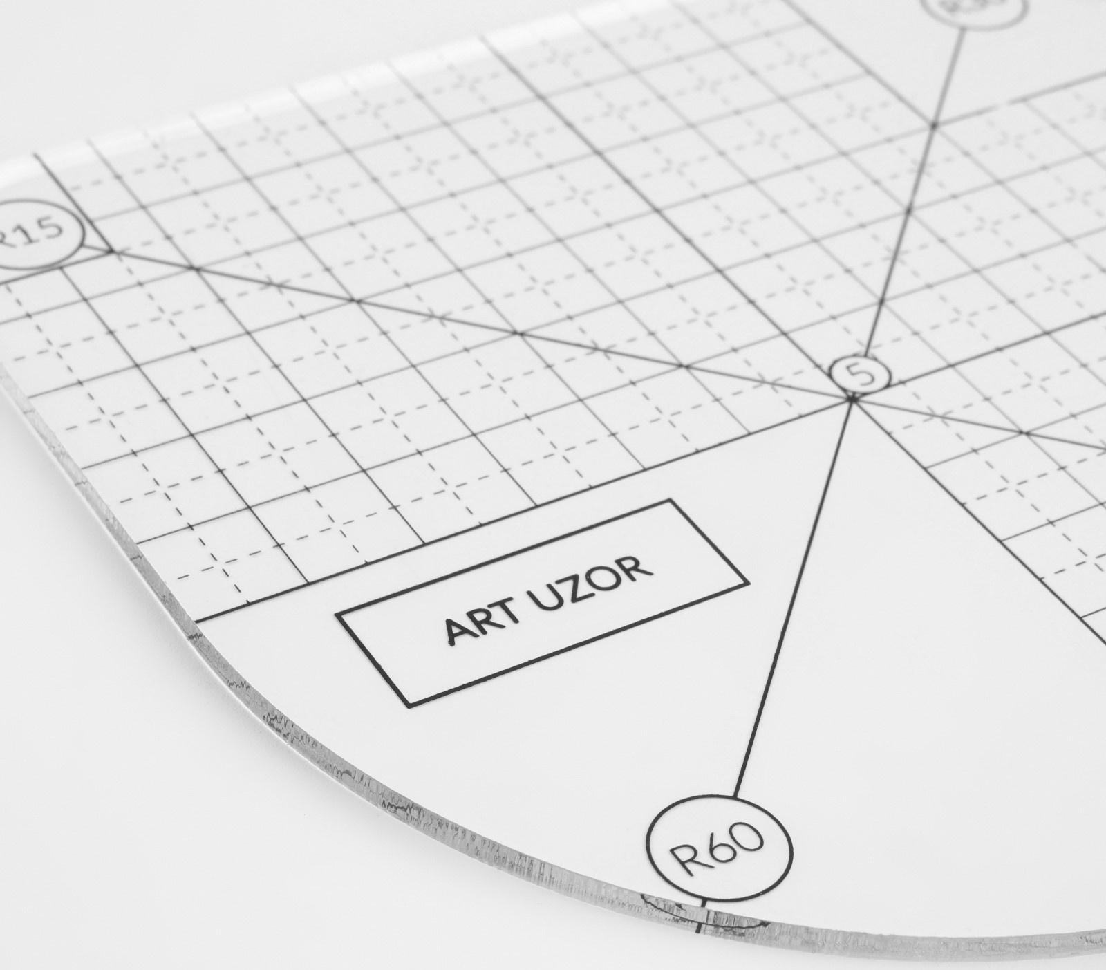 Линейка для скругления углов, 12 × 12 см, цвет прозрачный