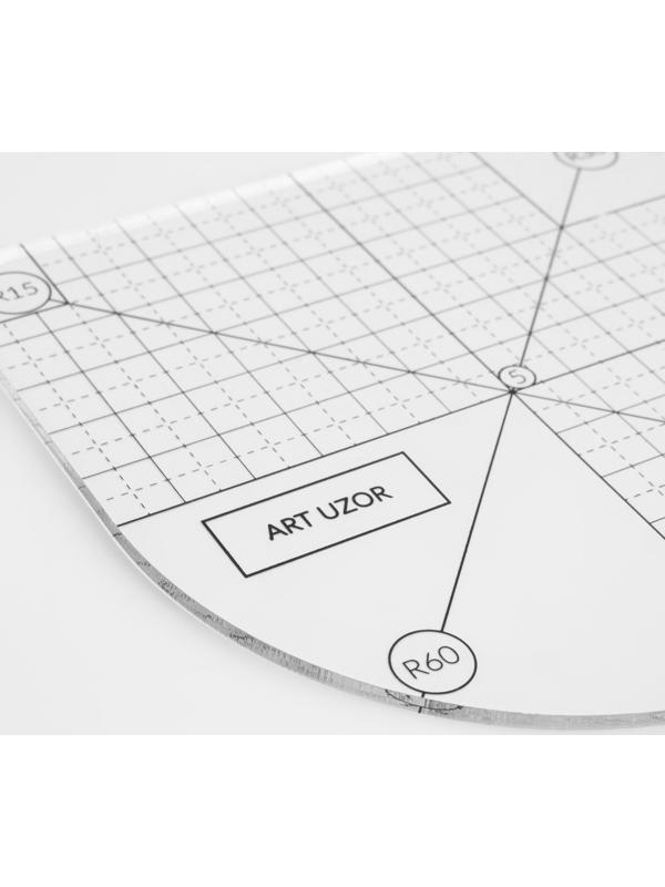 Линейка для скругления углов, 12 × 12 см, цвет прозрачный