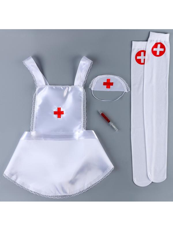 Карнавальный набор «Медсестра»: фартук, чулки, головной убор, шприц, р. 40–46