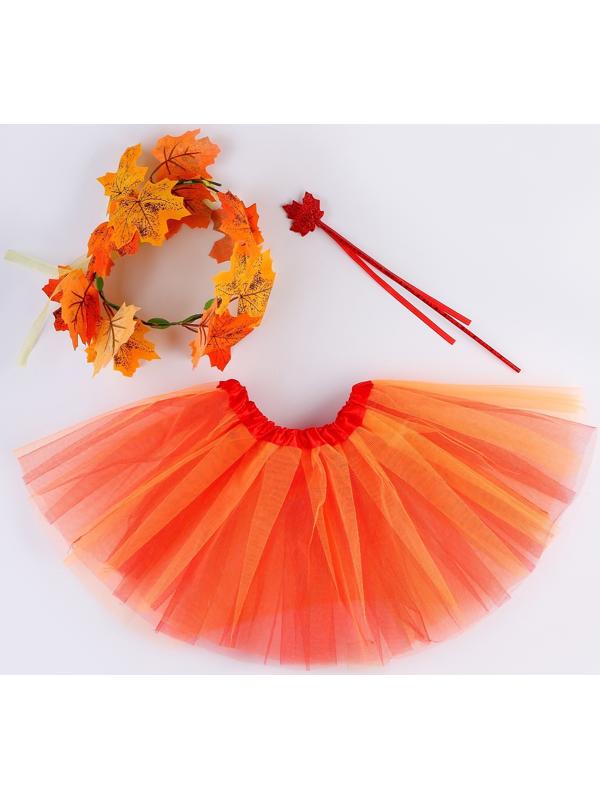 Карнавальный набор «Осенняя муза»: юбка, венок, палочка