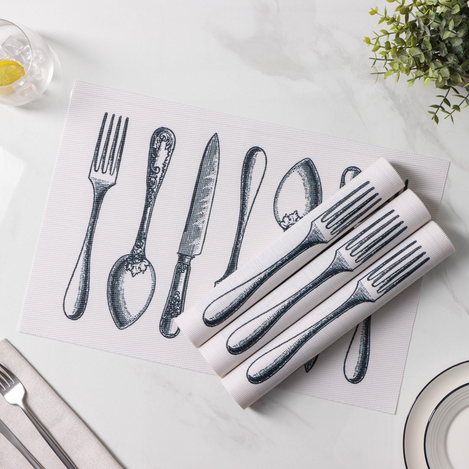 Набор салфеток сервировочных Доляна «Сервировка», 4 шт, 30×45 см, цвет белый