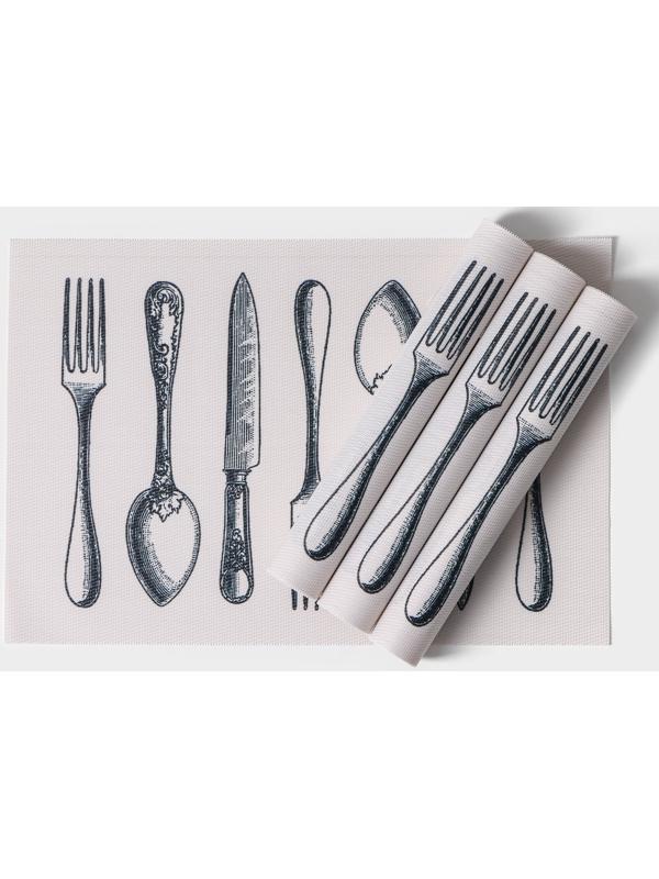 Набор салфеток сервировочных Доляна «Сервировка», 4 шт, 30×45 см, цвет белый