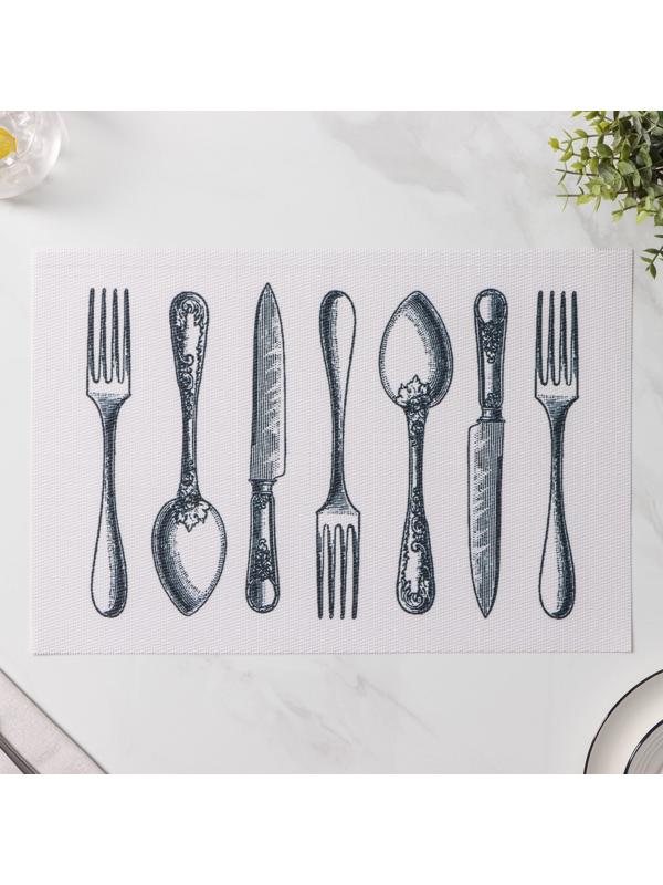 Набор салфеток сервировочных Доляна «Сервировка», 4 шт, 30×45 см, цвет белый