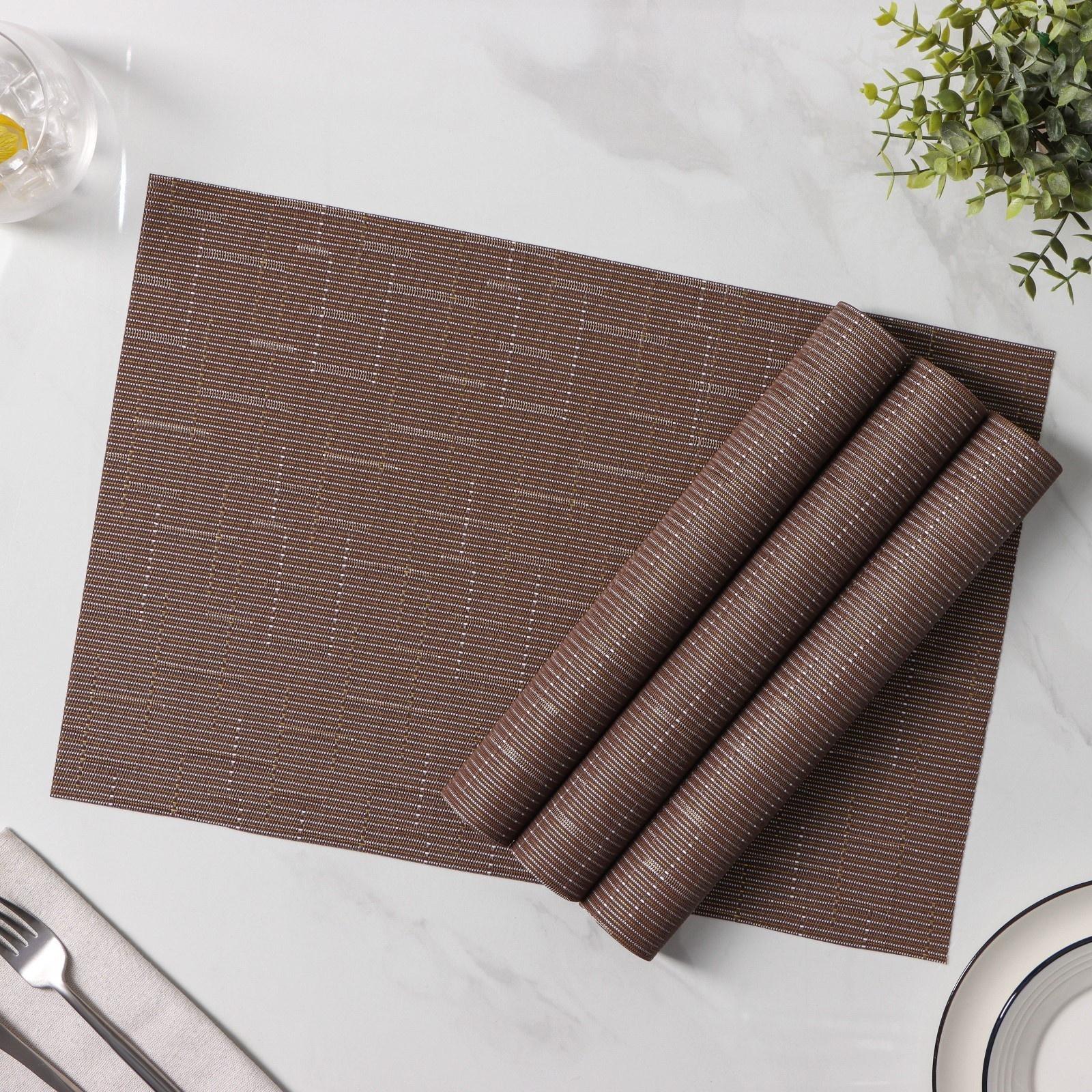 Набор салфеток сервировочных Доляна «Шер», 4 шт, 30×45 см, цвет коричневый