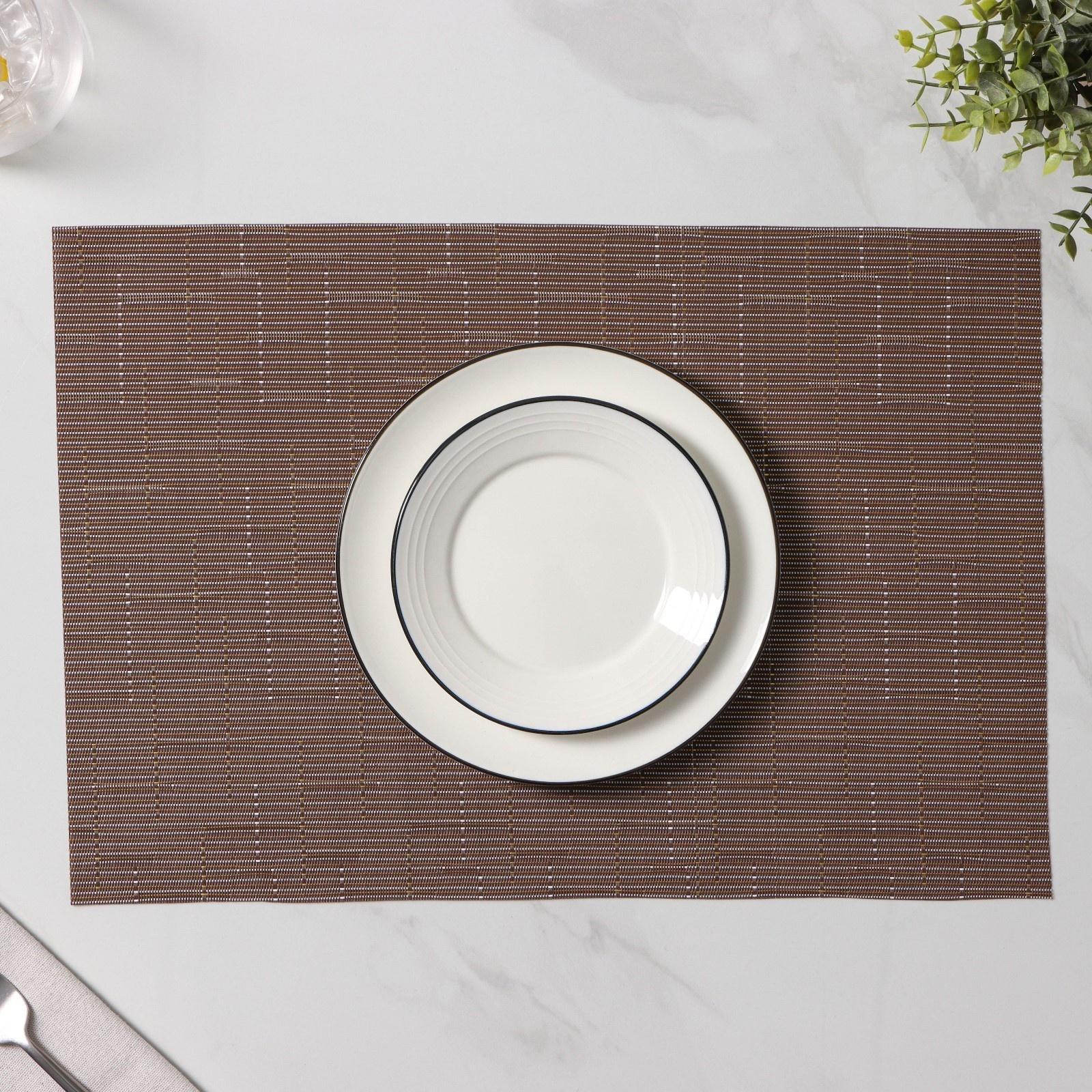 Набор салфеток сервировочных Доляна «Шер», 4 шт, 30×45 см, цвет коричневый