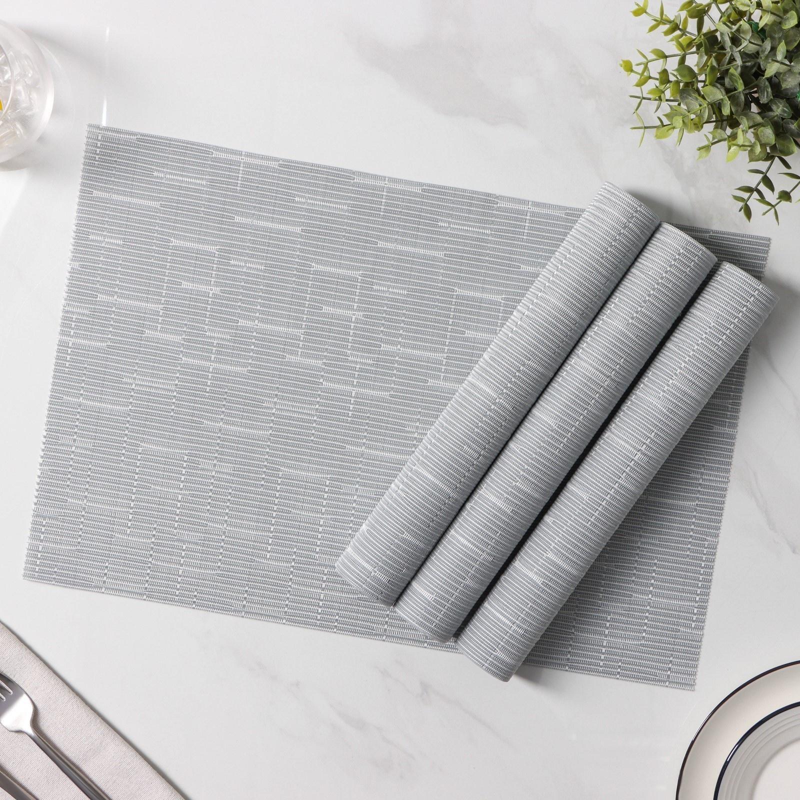 Набор салфеток сервировочных Доляна «Шер», 4 шт, 30×45 см, цвет серый