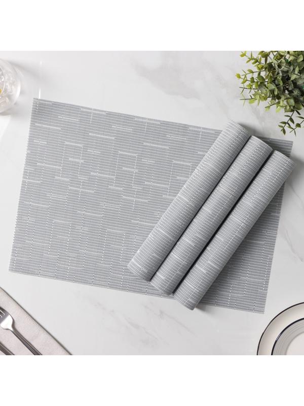 Набор салфеток сервировочных Доляна «Шер», 4 шт, 30×45 см, цвет серый