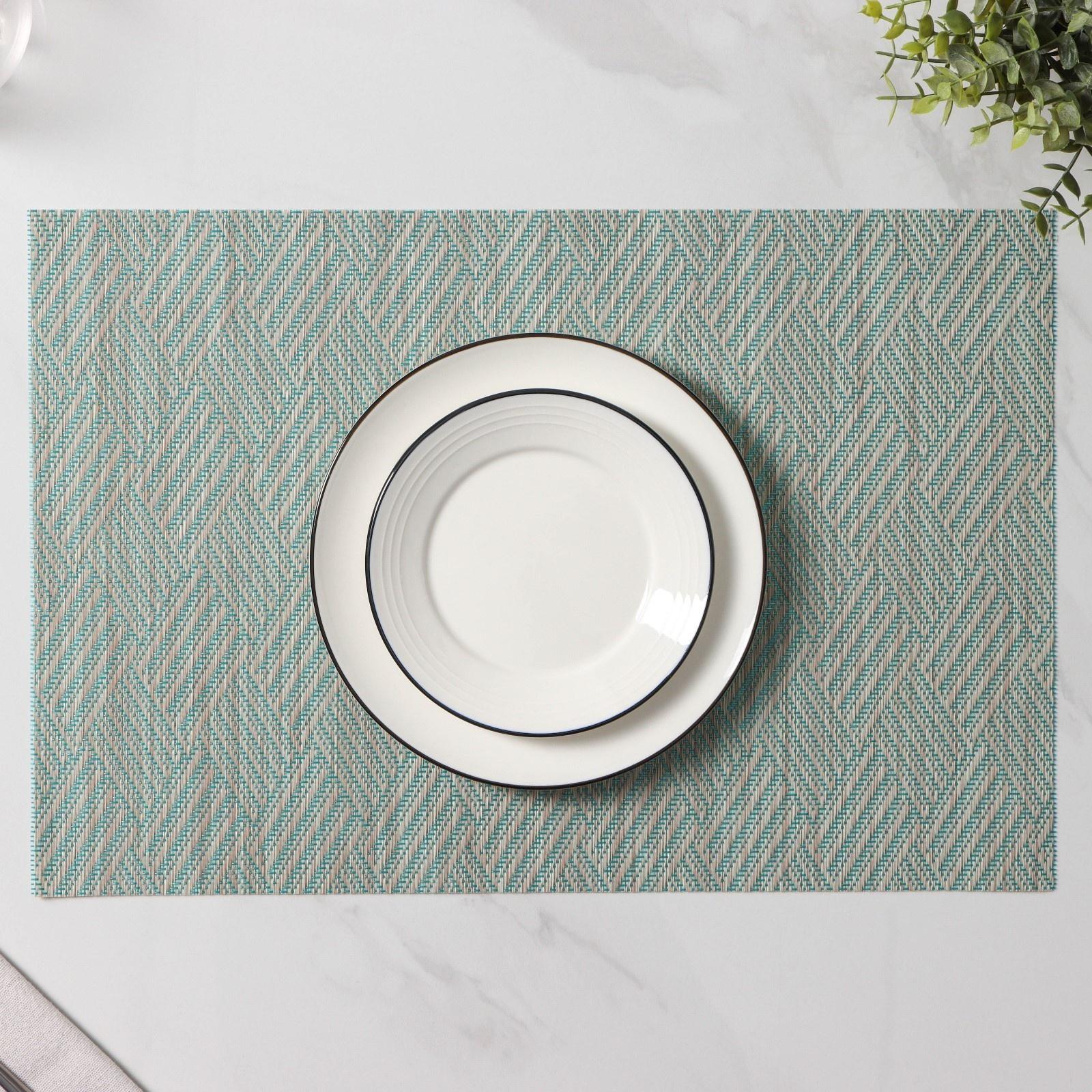 Набор салфеток сервировочных Доляна «Энн», 4 шт, 30×45 см, цвет серо-голубой