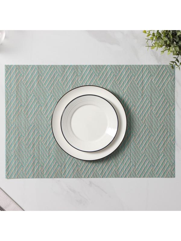 Набор салфеток сервировочных Доляна «Энн», 4 шт, 30×45 см, цвет серо-голубой