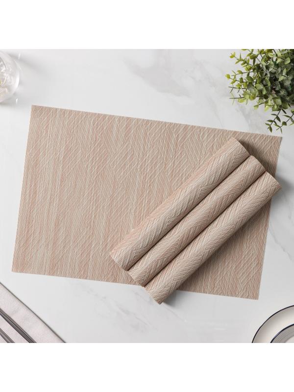 Набор салфеток сервировочных Доляна «Энн», 4 шт, 30×45 см, цвет бежевый