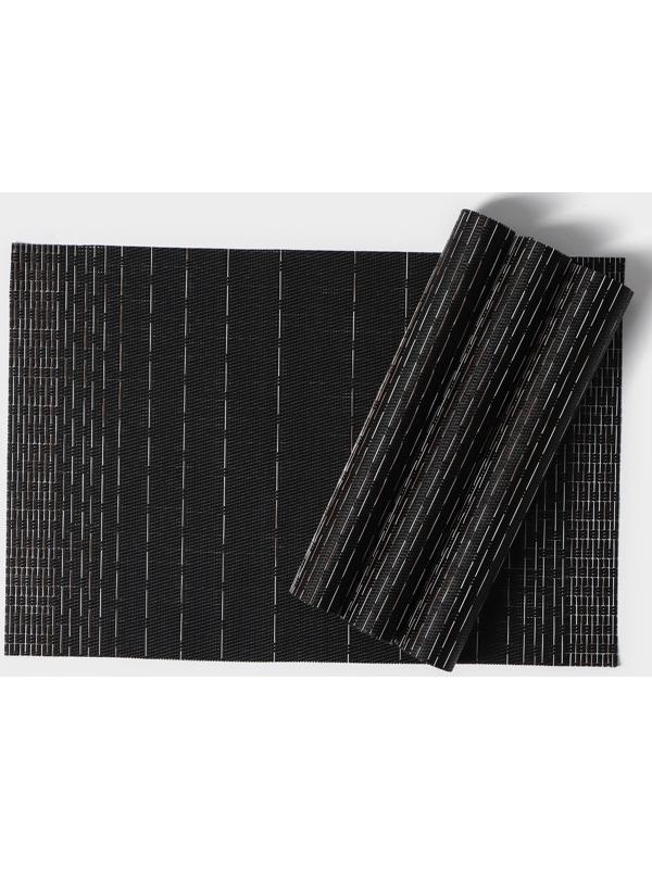 Набор салфеток сервировочных Доляна «Инь», 4 шт, 30×45 см, цвет чёрный