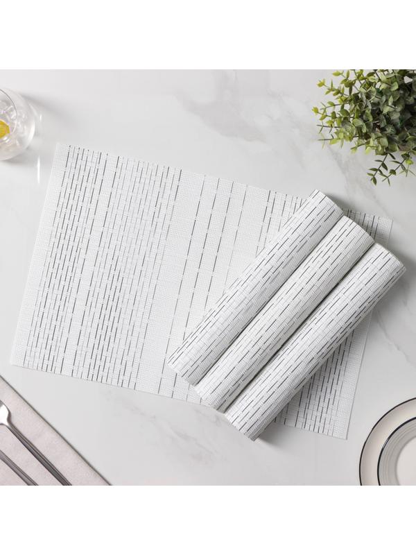 Набор салфеток сервировочных Доляна «Ян», 4 шт, 30×45 см, цвет белый