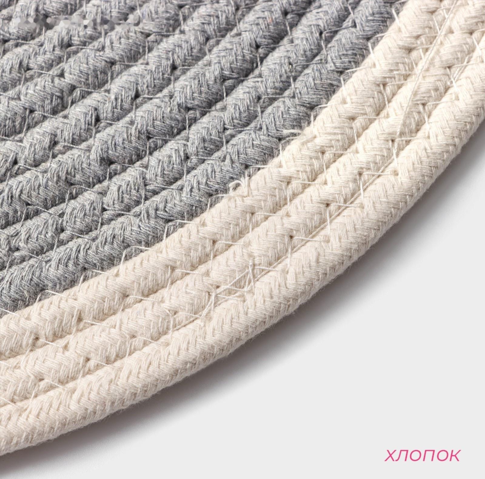 Салфетка сервировочная на стол Доляна «Мира», d=38 см, хлопок, цвет серый, рисунок МИКС