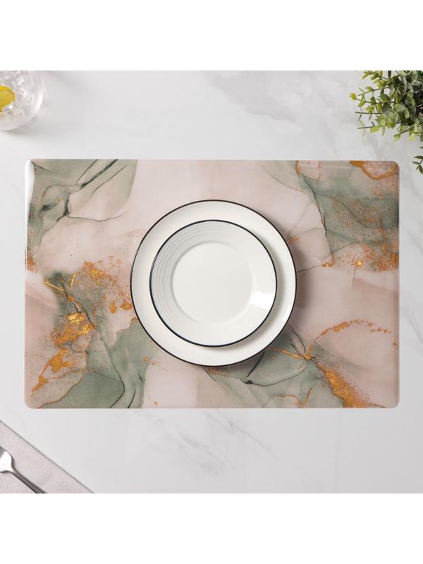 Набор салфеток сервировочных Доляна «Мрамор», 4 шт, 30×45 см, цвет серый