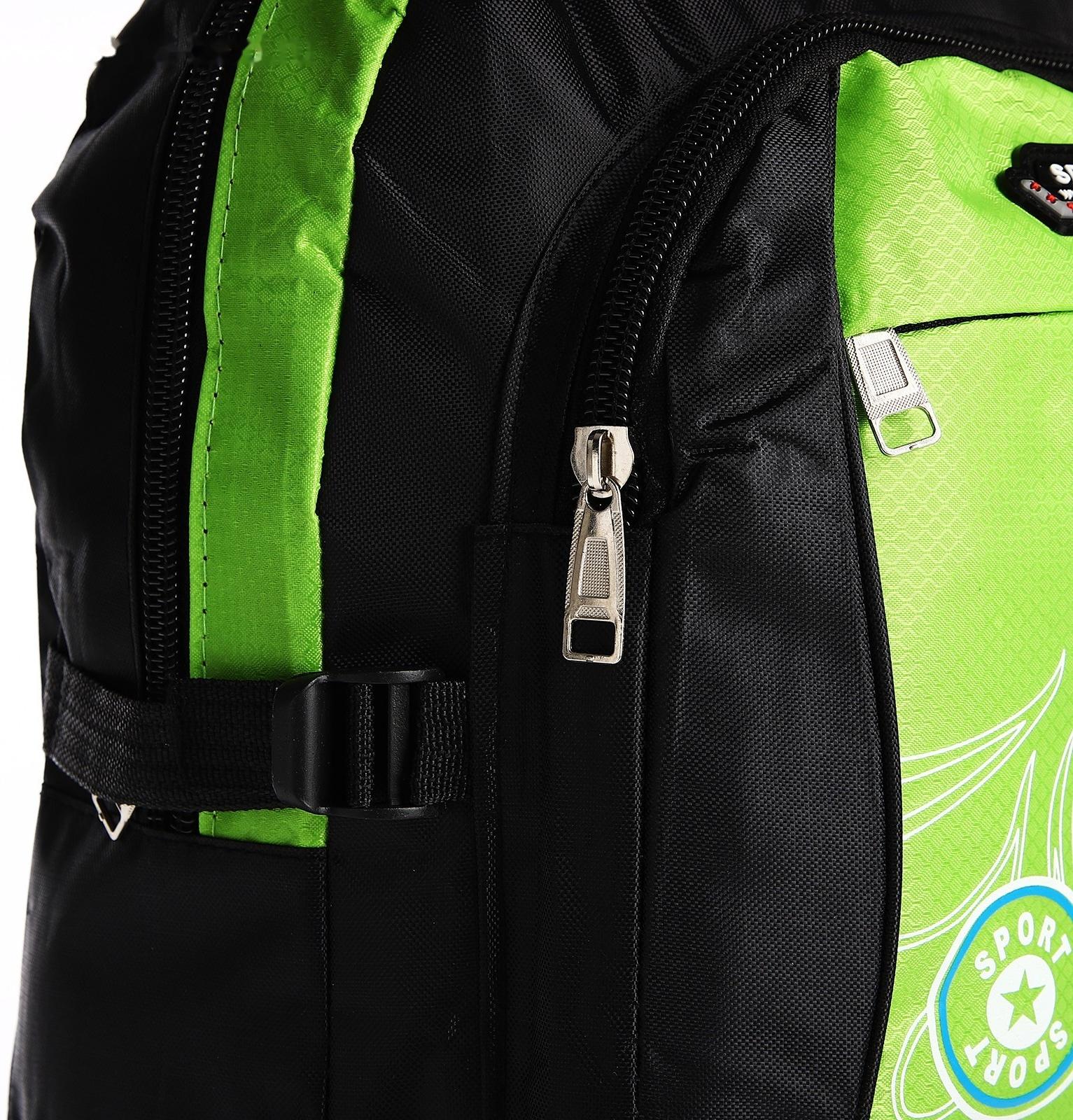 Рюкзак на молнии с увеличением, 55Л, 5 наружных карманов, цвет зелёный