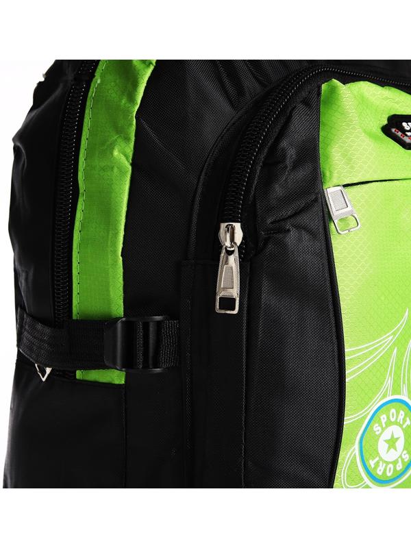 Рюкзак на молнии с увеличением, 55Л, 5 наружных карманов, цвет зелёный