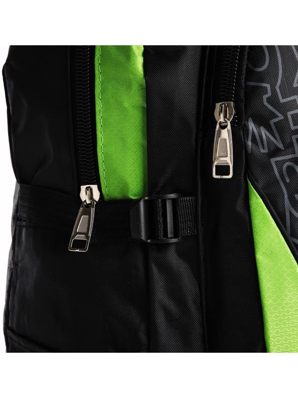 Рюкзак на молнии с увеличением, 55Л, 5 наружных карманов, цвет зелёный