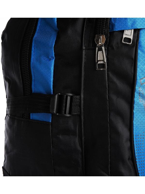 Рюкзак на молнии с увеличением, 55Л, 5 наружных карманов, цвет синий