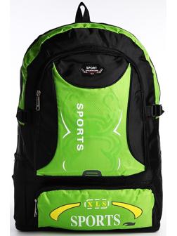 Рюкзак на молнии с увеличением, 55Л, 5 наружных карманов, цвет зелёный