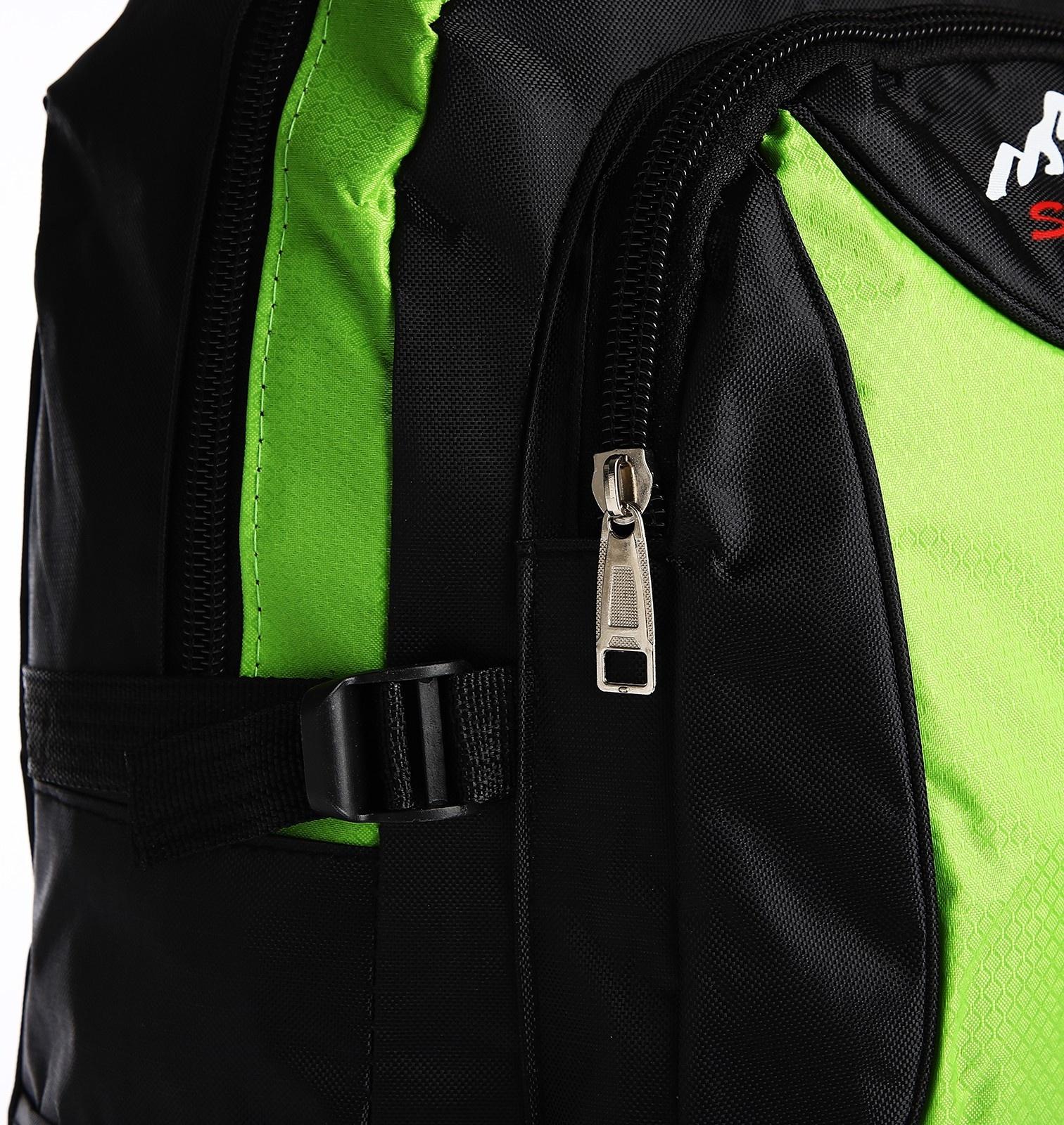 Рюкзак на молнии с увеличением, 55Л, 5 наружных карманов, цвет зелёный