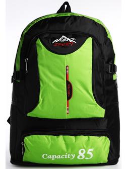 Рюкзак на молнии с увеличением, 55Л, 5 наружных карманов, цвет зелёный