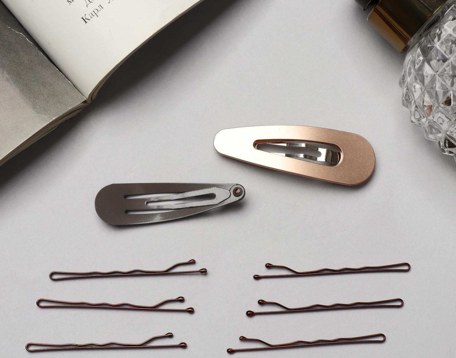 Невидимка для волос «Адель» (набор 10 шт) 5 см, бронза