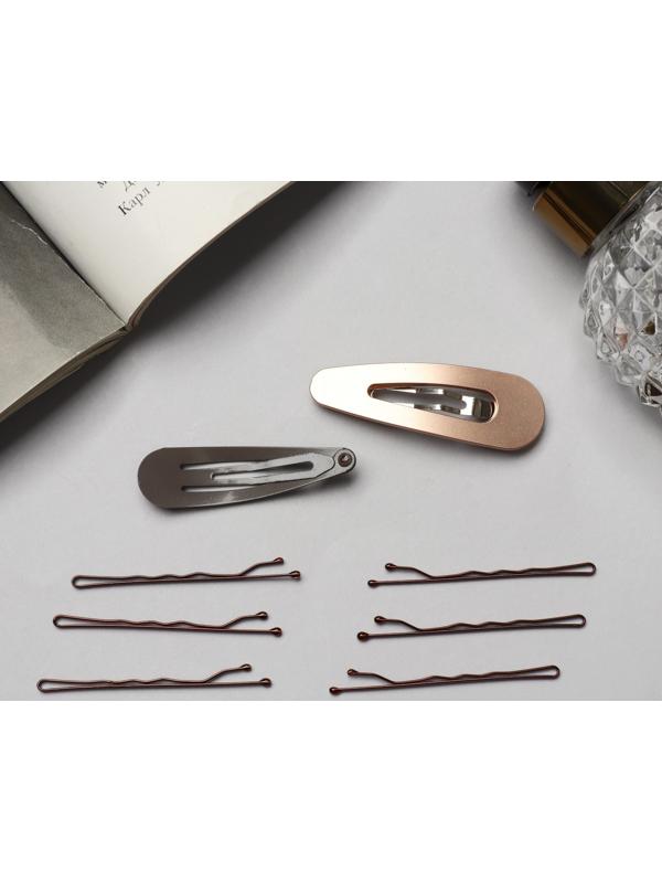 Невидимка для волос «Адель» (набор 10 шт) 5 см, бронза