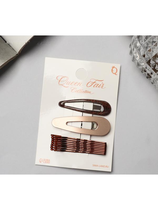 Невидимка для волос «Адель» (набор 10 шт) 5 см, бронза