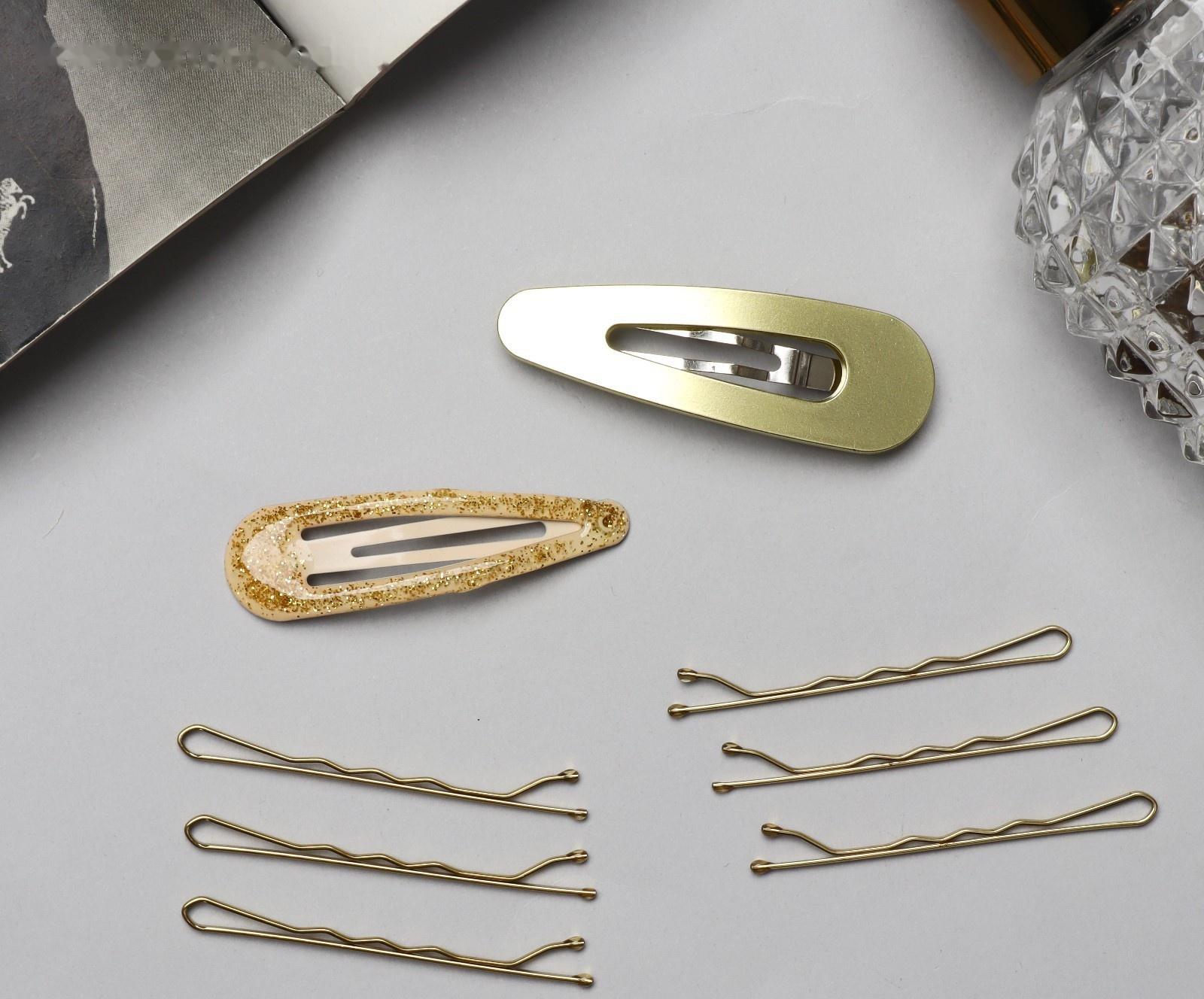 Невидимка для волос «Адель» (набор 10 шт) 5 см, золото