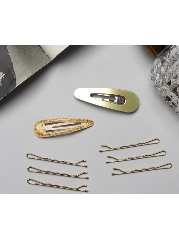 Невидимка для волос «Адель» (набор 10 шт) 5 см, золото