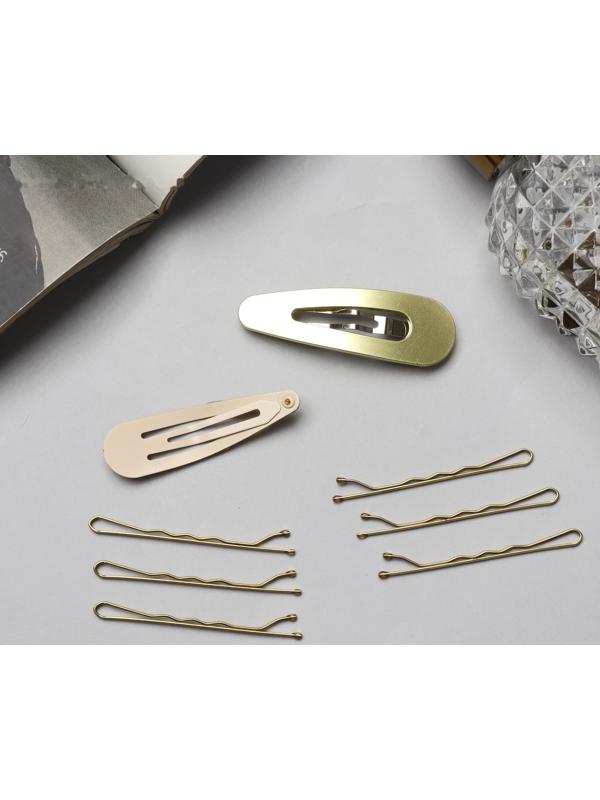 Невидимка для волос «Адель» (набор 10 шт) 5 см, золото