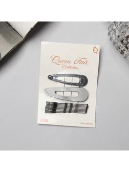 Невидимка для волос «Адель» (набор 10 шт) 5 см, серебро