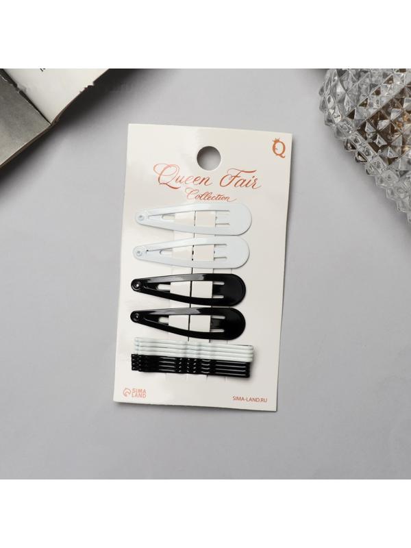 Невидимка для волос «Бриджит» (набор 12 шт) 5 см, чёрно-белый