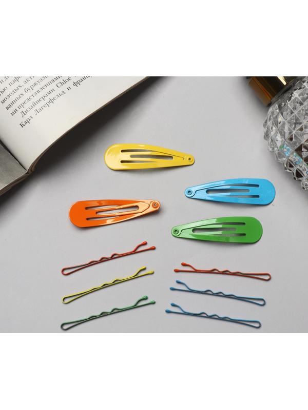 Невидимка для волос «Бриджит» (набор 12 шт) 5 см, яркий микс