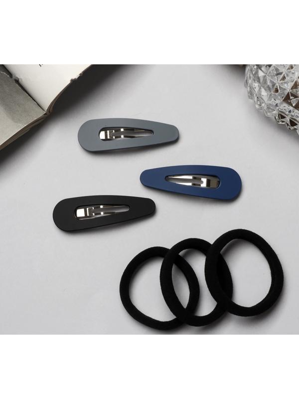 Набор для волос «Флоренс» (3 резинки, 3 невидимки) 5 см, тёмные цвета