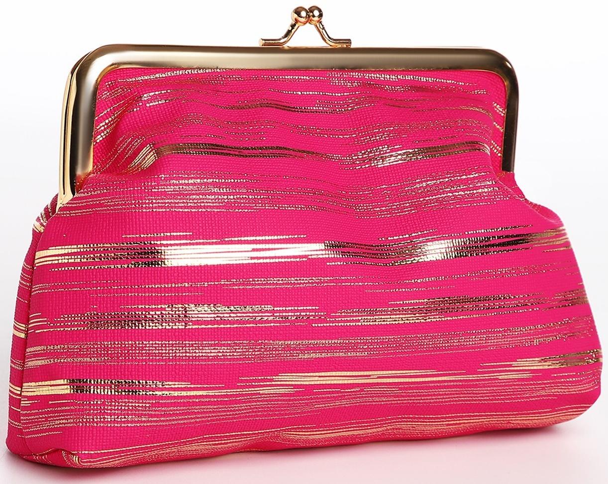 Косметичка на фермуаре, цвет малиновый